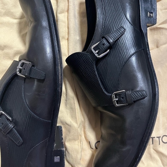 Louis Vuitton Greenwich Buckle Monk Straps Epi Leather Black, Men's 10M US 11M - Picture 3 of 7